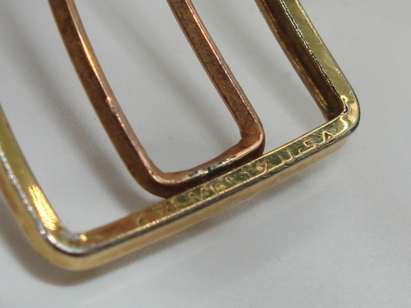 Vintage Art Nouveau Krements Gold-Filled Tri-Color Cuff Bracelet (6 1/2