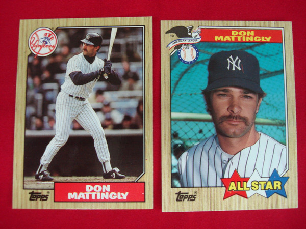 Don Mattingly 1987 Topps Tiffany Glossy Card Lot #500 & #606 - New York Yankees