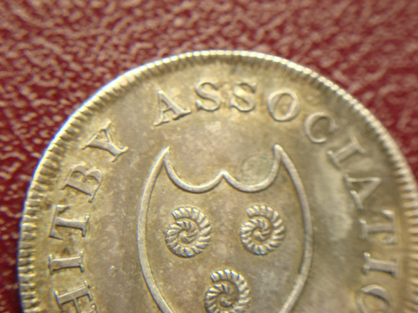 Rare 1811 Whitby Association Silver One Shilling Token (.900 Fine) - Uncleaned Antique Coin