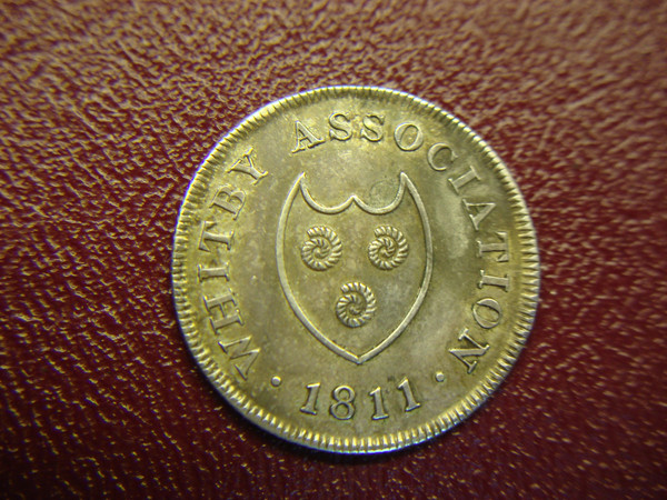 Rare 1811 Whitby Association Silver One Shilling Token (.900 Fine) - Uncleaned Antique Coin