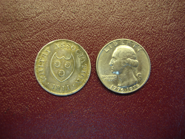 Rare 1811 Whitby Association Silver One Shilling Token (.900 Fine) - Uncleaned Antique Coin