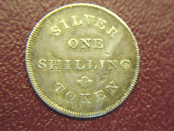 Rare 1811 Whitby Association Silver One Shilling Token (.900 Fine) - Uncleaned Antique Coin