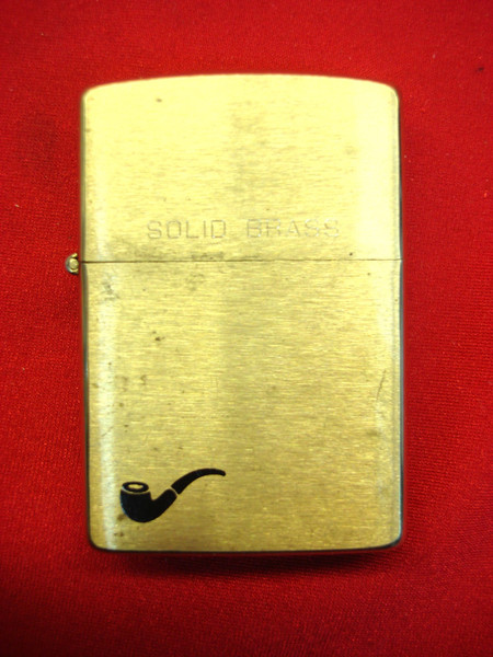 Vintage 1992 Zippo Brass Pipe Lighter - Full Size, Fluid Type (Excellent Condition)