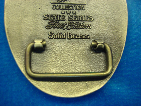 Vintage Tony Lama Pennsylvania State Seal Buckle - Solid Brass, 4x2.75 Inch