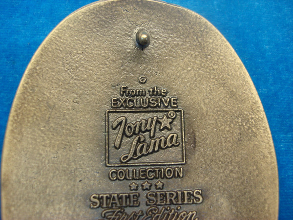 Vintage Tony Lama Pennsylvania State Seal Buckle - Solid Brass, 4x2.75 Inch