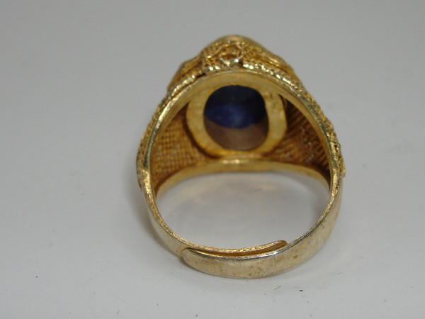 Vintage Sterling Silver Lapis Lazuli Ring | Cannettille Filigree Design | Adjustable Size 6.5-8
