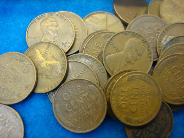 7 x San Francisco Mint Wheat Cent Rolls (1942-1954) - Estate Find