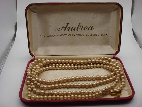 Vintage Andrea Champagne Faux Pearl Necklace (56