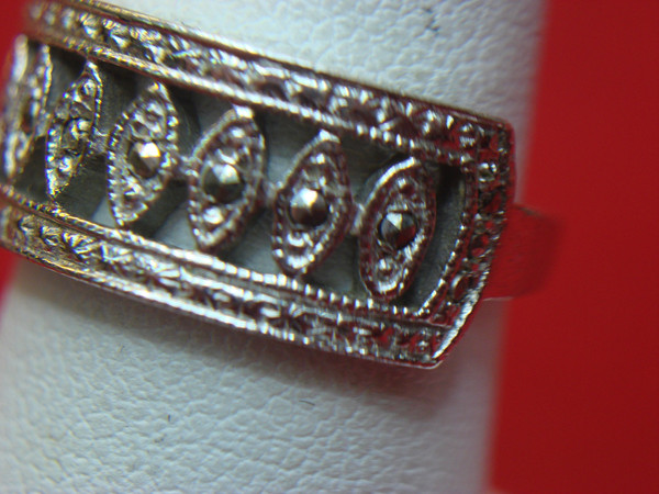 Vintage B.K. Sterling Silver Ring with Marcasites - Size 7