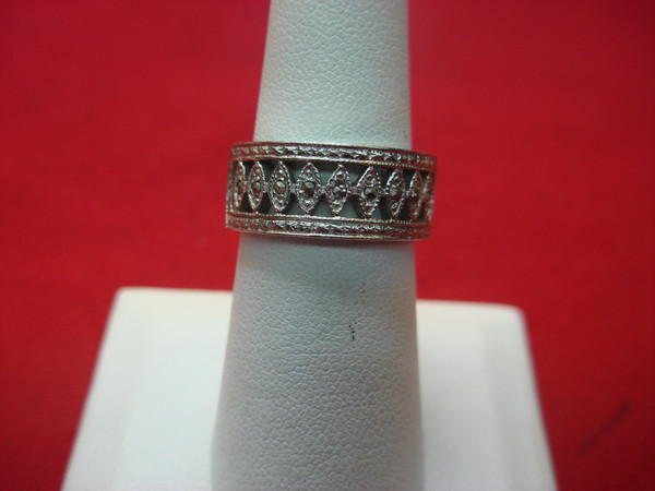 Vintage B.K. Sterling Silver Ring with Marcasites - Size 7