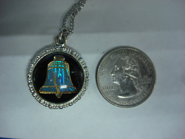 Vintage Hoffman Double-Sided Pendant - Liberty Bell & Independence Hall
