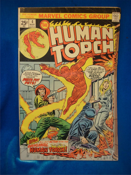 Vintage Marvel Human Torch Comics #3, 4, 8 & 29 (1974-1975) - Original Covers