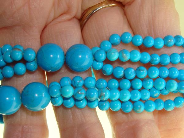 Stunning Genuine Blue Howlite Necklace - 28 Inch, Multi-Row Design