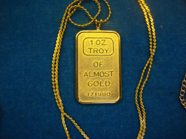 3 Unique Coin & Bullion Necklaces Set - Crown, Gold Replica & Almost Gold Pendant