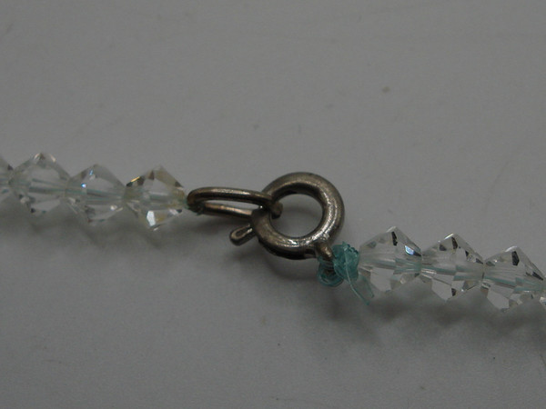 Vintage Clear Crystal Bicone Necklace, 22 Inch, Statement Jewelry