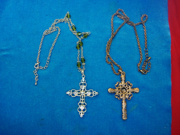 Vintage Cross Pendants Necklace Lot (24+) - Estate Sale Find