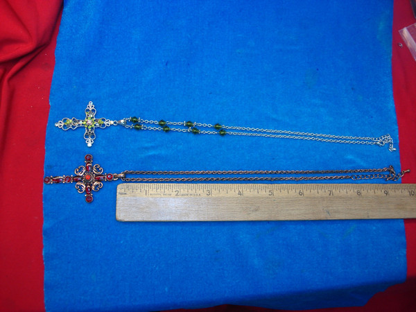 Vintage Cross Pendants Necklace Lot (24+) - Estate Sale Find