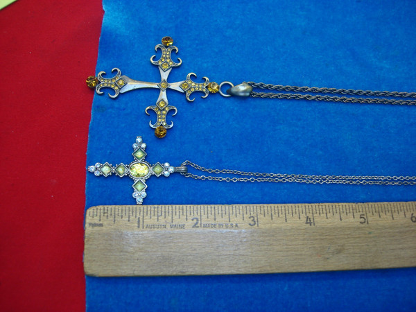 Vintage Cross Pendants & Necklaces - Estate Collection (Set of 2)