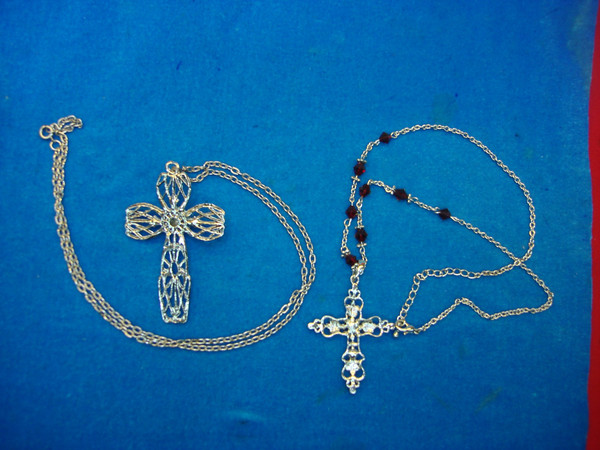 Vintage Cross Pendants & Necklaces (24pc Estate Lot) - Unique Gifts