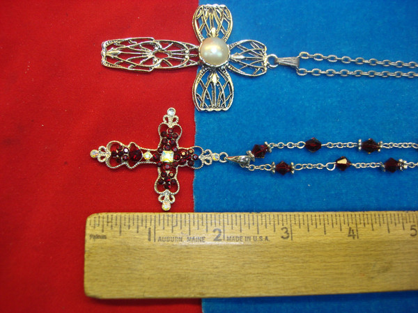 Vintage Cross Pendants & Necklaces (24pc Estate Lot) - Unique Gifts
