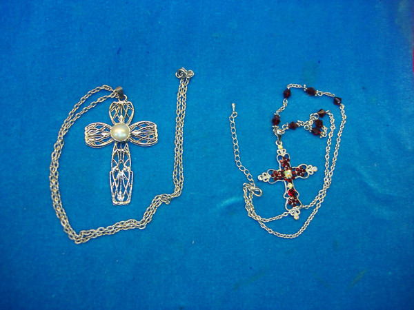 Vintage Cross Pendants & Necklaces (24pc Estate Lot) - Unique Gifts