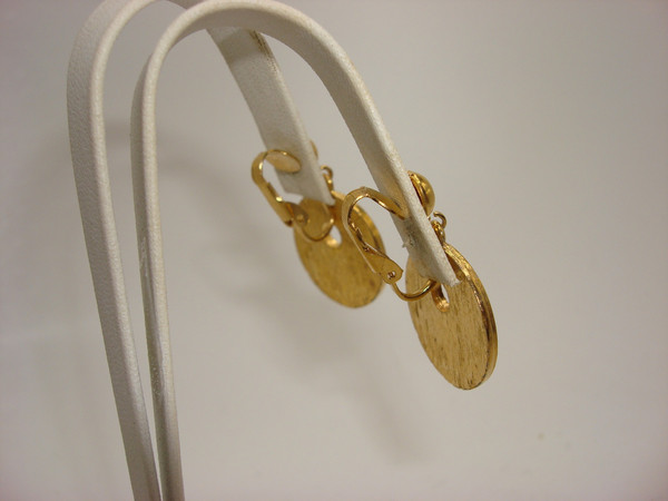 Vintage 1960s Enamel Clip-On Earrings Set of 4 - Estate Find! Gold-Tone Dangles & Hoops