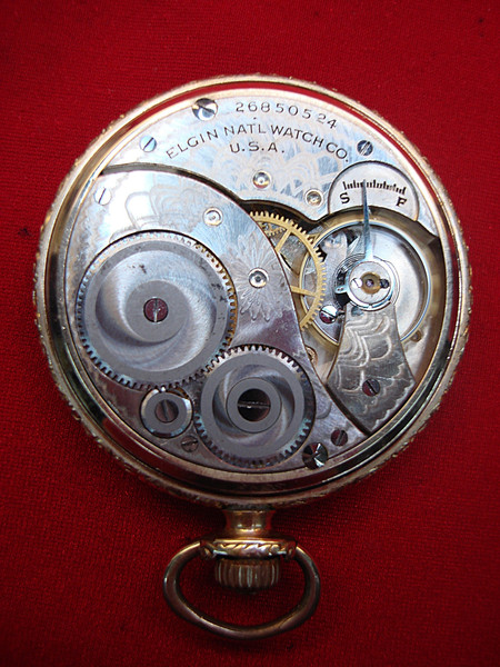 Vintage Elgin Class 114 Open Face Pocket Watch, Gold Filled Case (1924) - 7 Jewel Movement