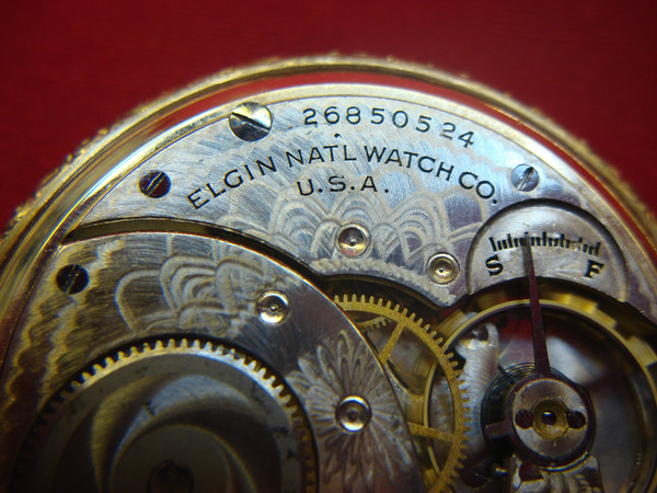 Vintage Elgin Class 114 Open Face Pocket Watch, Gold Filled Case (1924) - 7 Jewel Movement