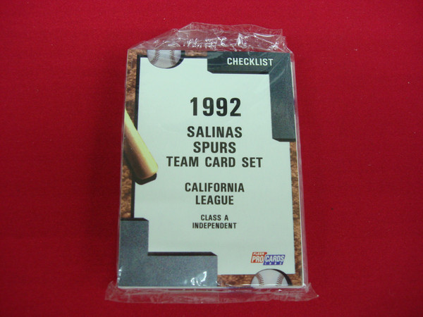 1992 Salinas Spurs Fleer ProCards Team Set - Complete Minor League Baseball Cards