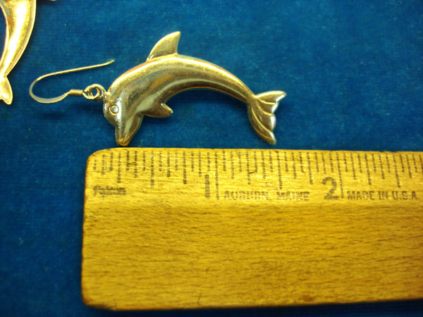Sterling Silver Dolphin Jewelry Set - Bracelet, Earrings & Ring (Estate Find)