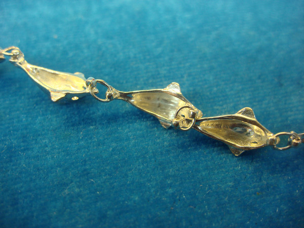 Sterling Silver Dolphin Jewelry Set - Bracelet, Earrings & Ring (Estate Find)