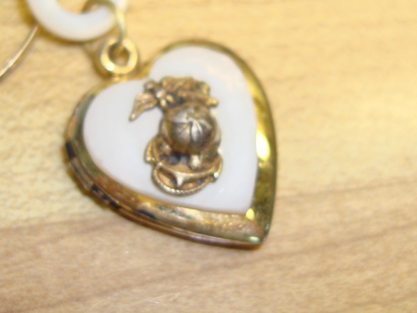 Vintage WWII USMC Sweetheart Locket Pin | Gold Over Sterling, MOP - Rare Find!