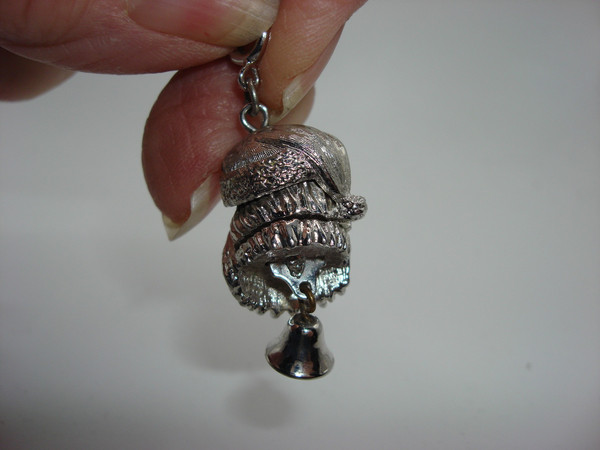 Vintage Monet Articulated Santa Pendant Necklace - Sparkling Red Rhinestones, 24 Inch Chain