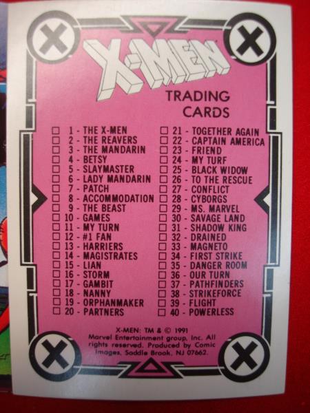 Complete 1991 X-Men Comic Images Trading Card Set - Mint Condition