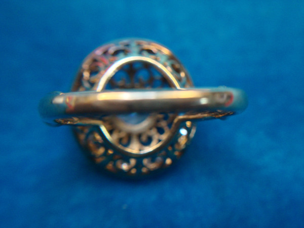 Sterling Silver Ring with Gold Vermeil & Brilliants | Size 10