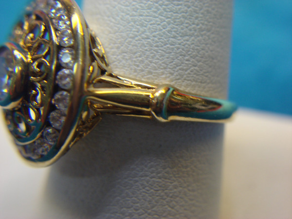 Sterling Silver Ring with Gold Vermeil & Brilliants | Size 10