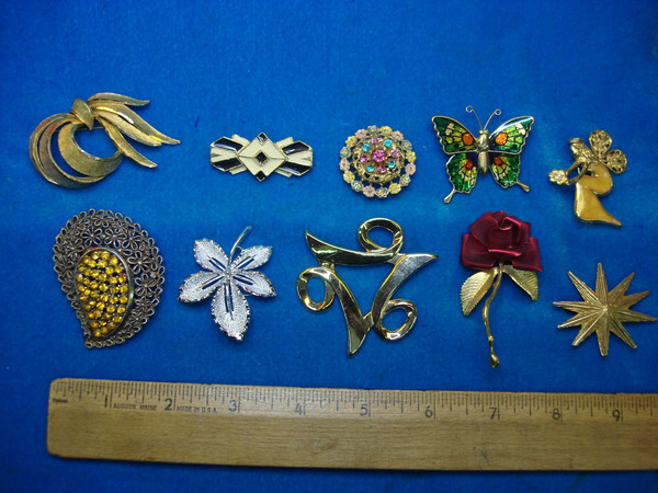 Estate Jewelry Collection: 10 Unique & Usable Costume Pins