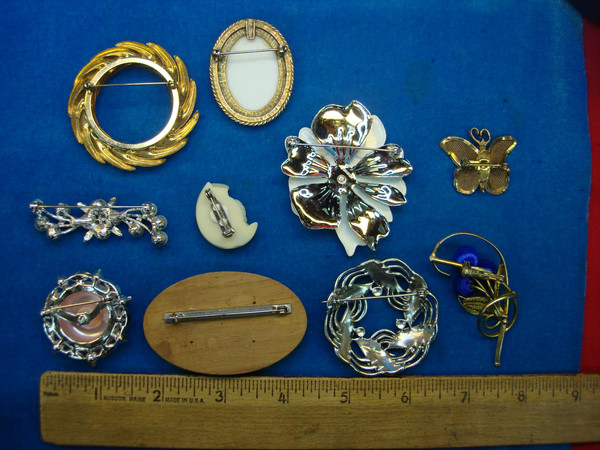 Vintage Sports Themed Costume Pin Set of 10 - Estate Jewelry Lot