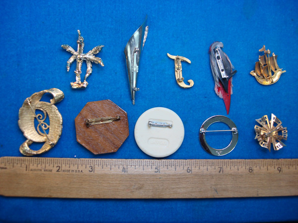 Vintage Costume Pin Set of 10 - Unique & Usable Estate Jewelry Finds