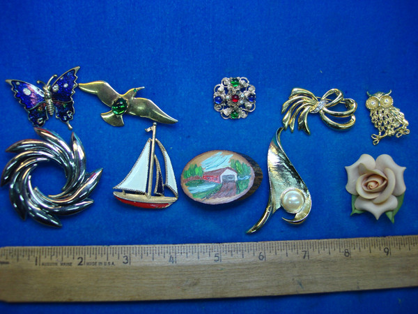 Vintage Costume Pin Lot of 10 - Unique & Usable Designs, Perfect for Collectors