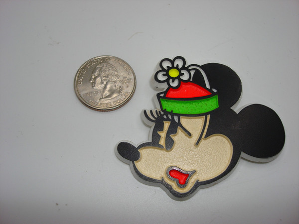 Vintage 1970s Minnie Mouse Lucite Pin by Walt Disney Productions