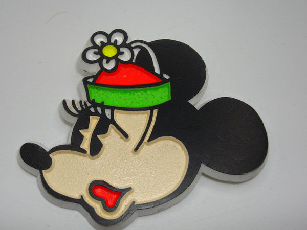 Vintage 1970s Minnie Mouse Lucite Pin by Walt Disney Productions