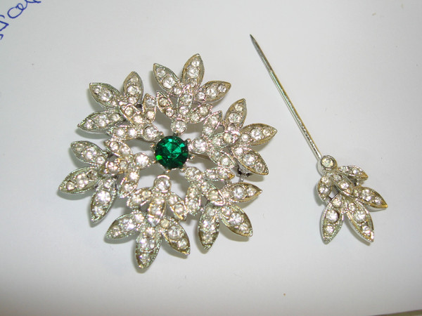 Vintage Sarah Coventry Royal Scepter Brooch/Pendant - Mint Condition, Sparkling Rhinestones