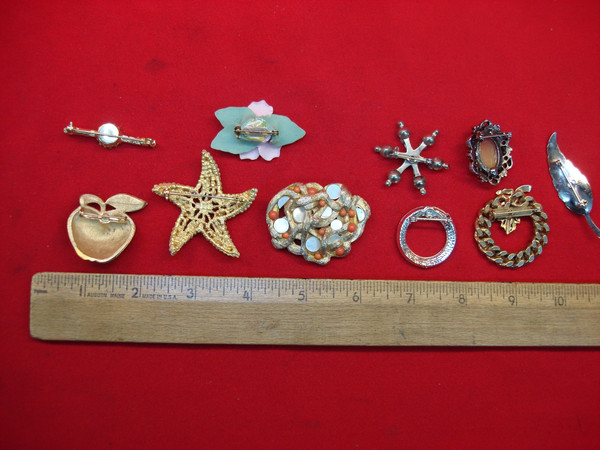 Vintage Costume Pin Collection (10 pcs) - Unique Designs & Styles