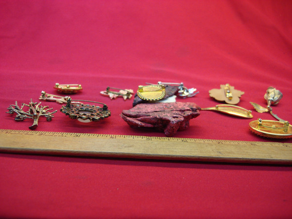 Vintage Estate Jewelry Lot of 10 Unique Pins - Collectible Costume Pins