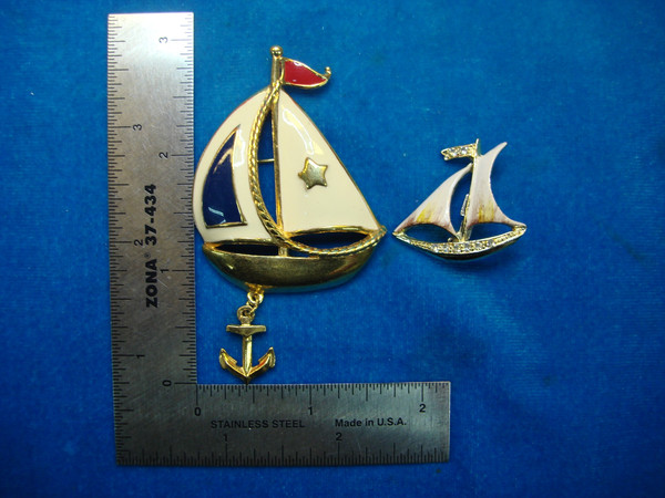 Nautical Sailboat Enamel Pins (2 Pack) - Unique Jewelry Accessories