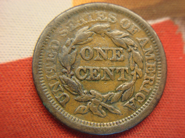 1855 U.S. Large Cent - Rare Natural Braided Hair Copper Coin