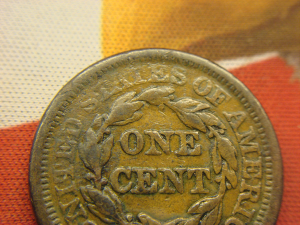 1855 U.S. Large Cent - Rare Natural Braided Hair Copper Coin