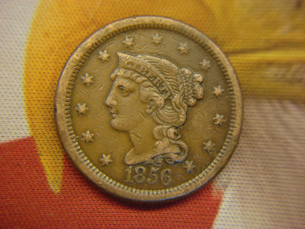 1856 U.S. Braided Hair Large Cent - Excellent Condition, Detailed Copper Coin
