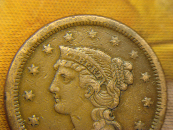 1856 U.S. Braided Hair Large Cent - Excellent Condition, Detailed Copper Coin